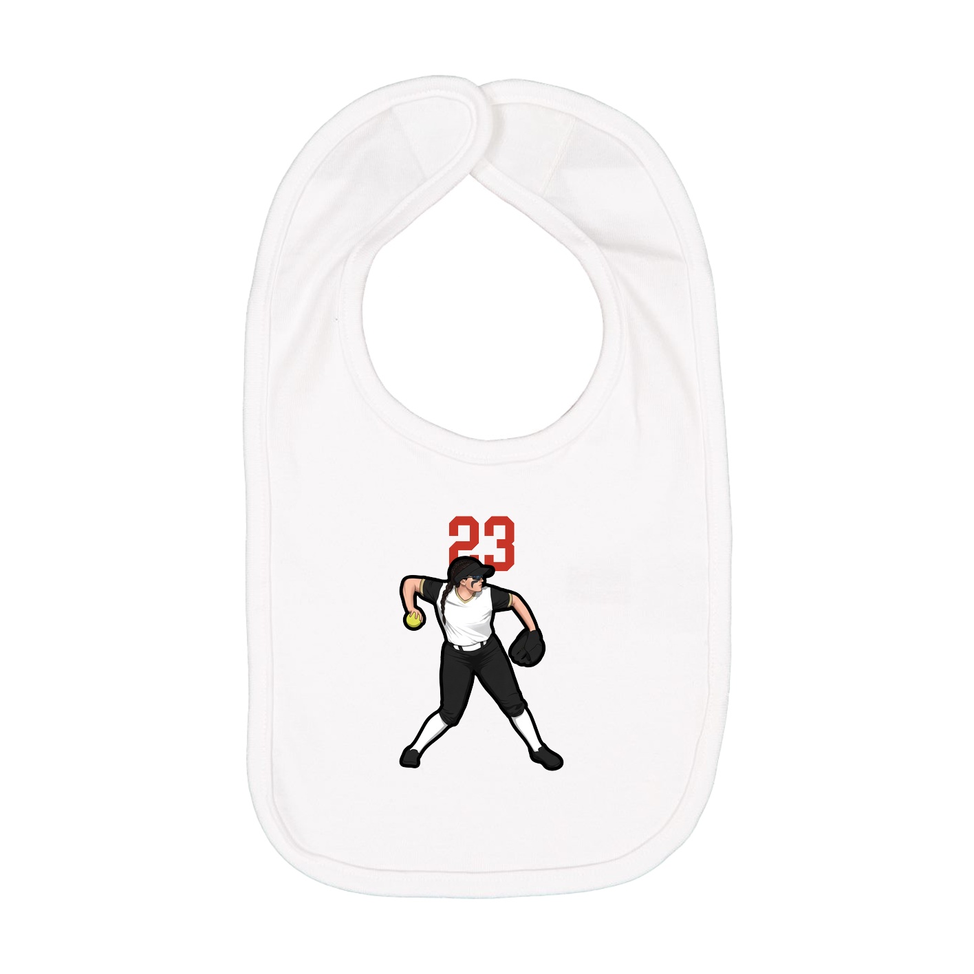 Infant Bib — Number Top in White