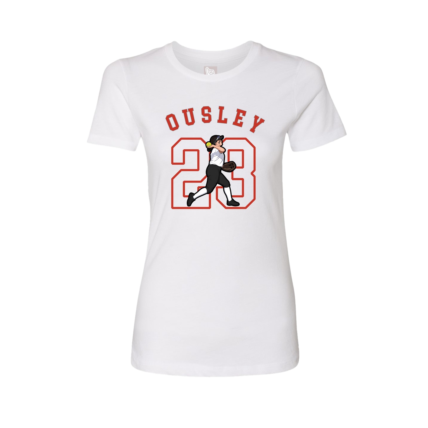 Fitted Women's Tee — Shirsey Arch in White