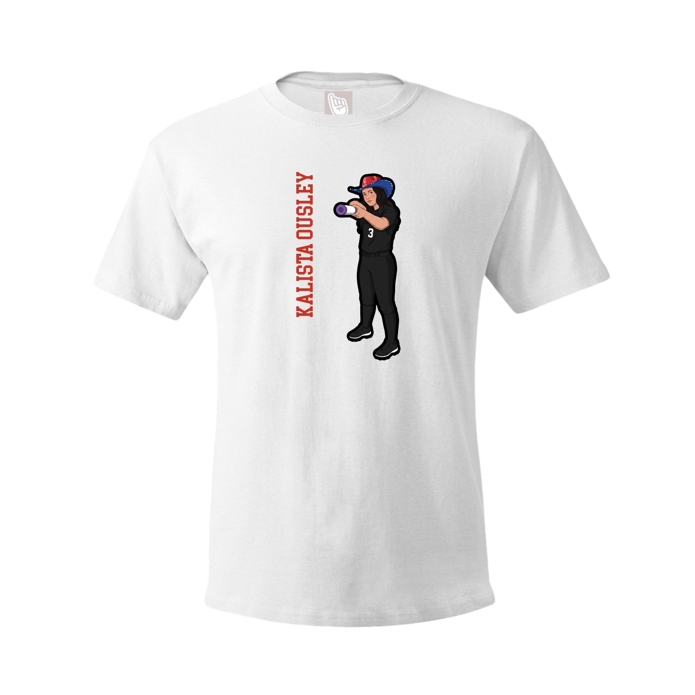 Youth Tee — Name Vertical in White