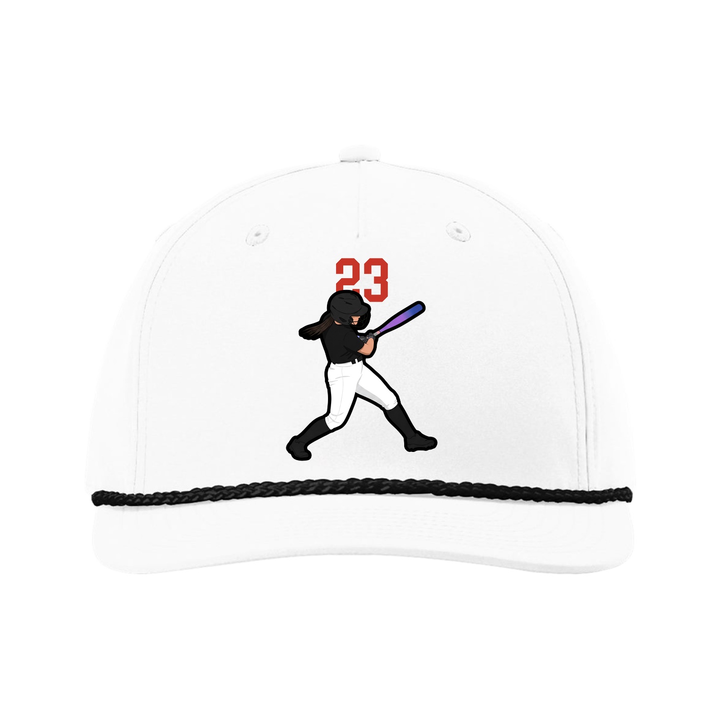 Five-Panel Classic Rope Cap — Number Top in White