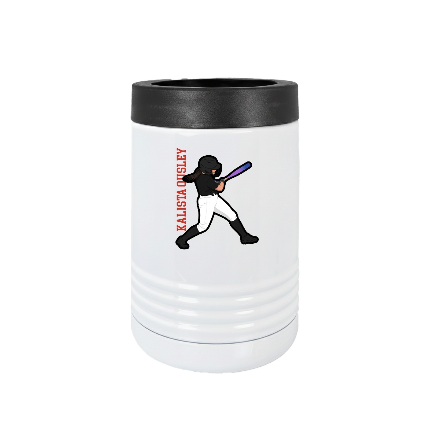 Beverage Holder — Name Vertical in White