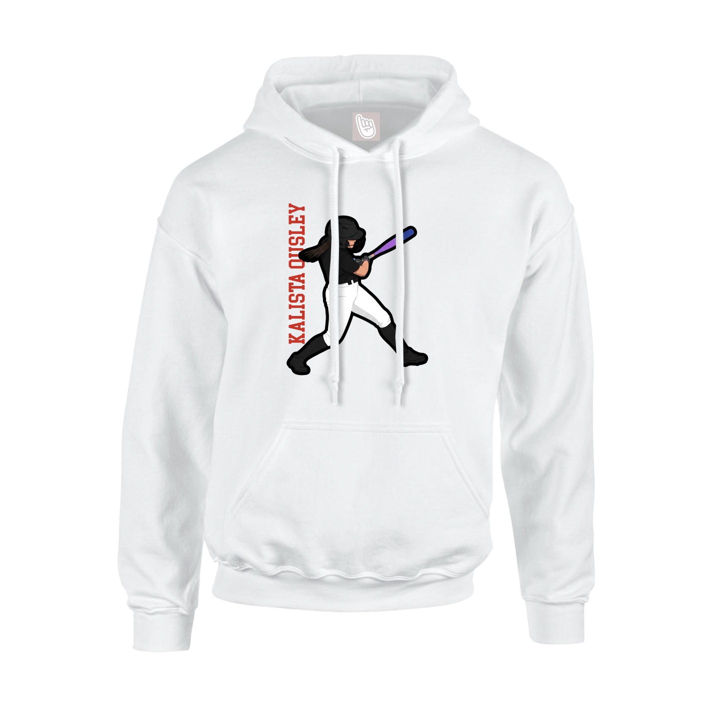 Hoodie — Name Vertical in White