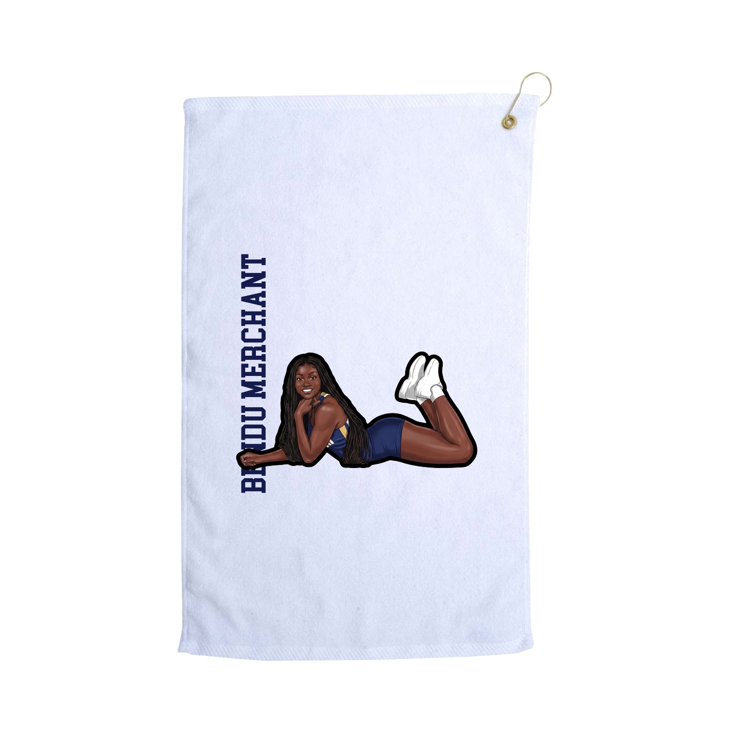Golf Towel — Name Vertical in White