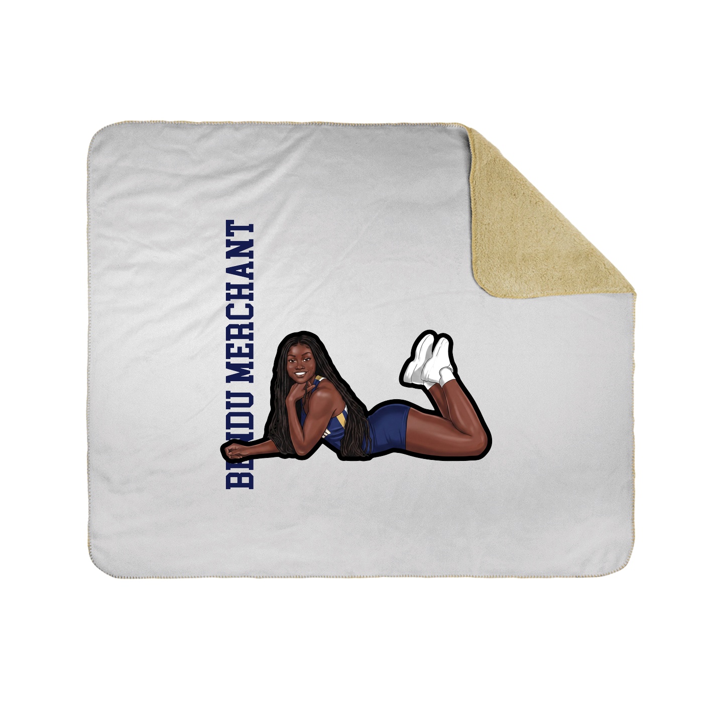 Throw Blanket — Name Vertical in White
