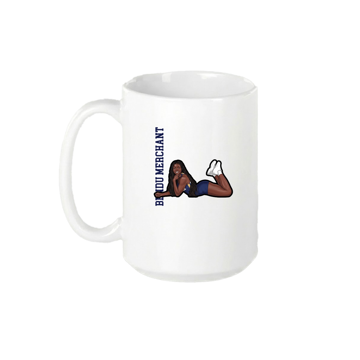 15oz Coffee Mug — Name Vertical in White