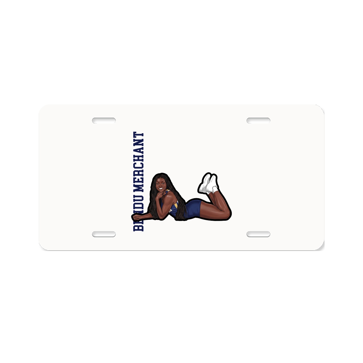 License Plate — Name Vertical in Classic
