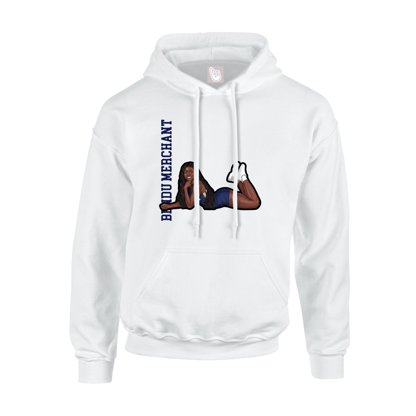 Youth Hoodie — Name Vertical in White