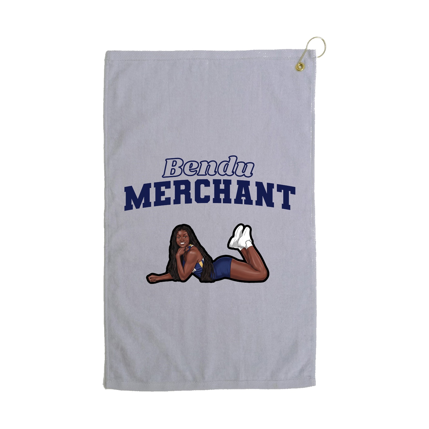Golf Towel — Name Arch in Grey