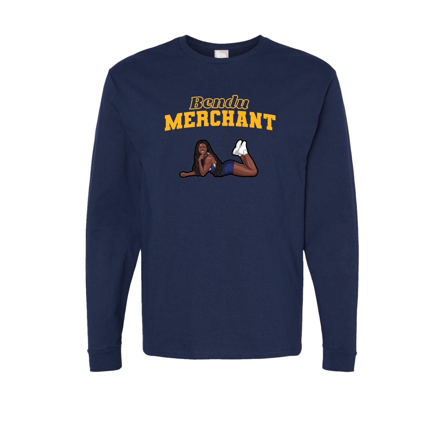 Long Sleeve Tee — Name Arch in Navy