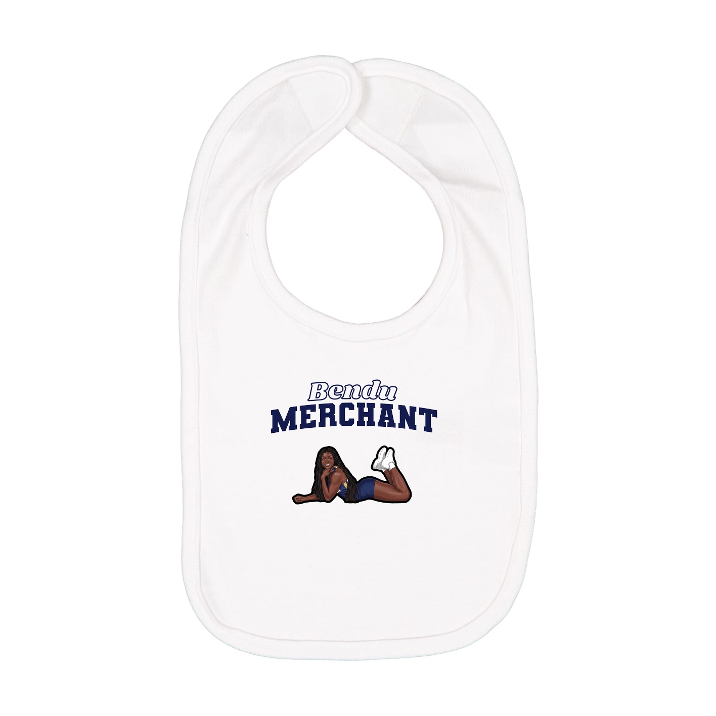 Infant Bib — Name Arch in White