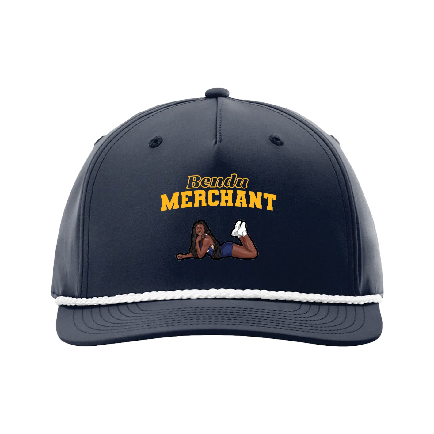 Five-Panel Classic Rope Cap — Name Arch in Navy