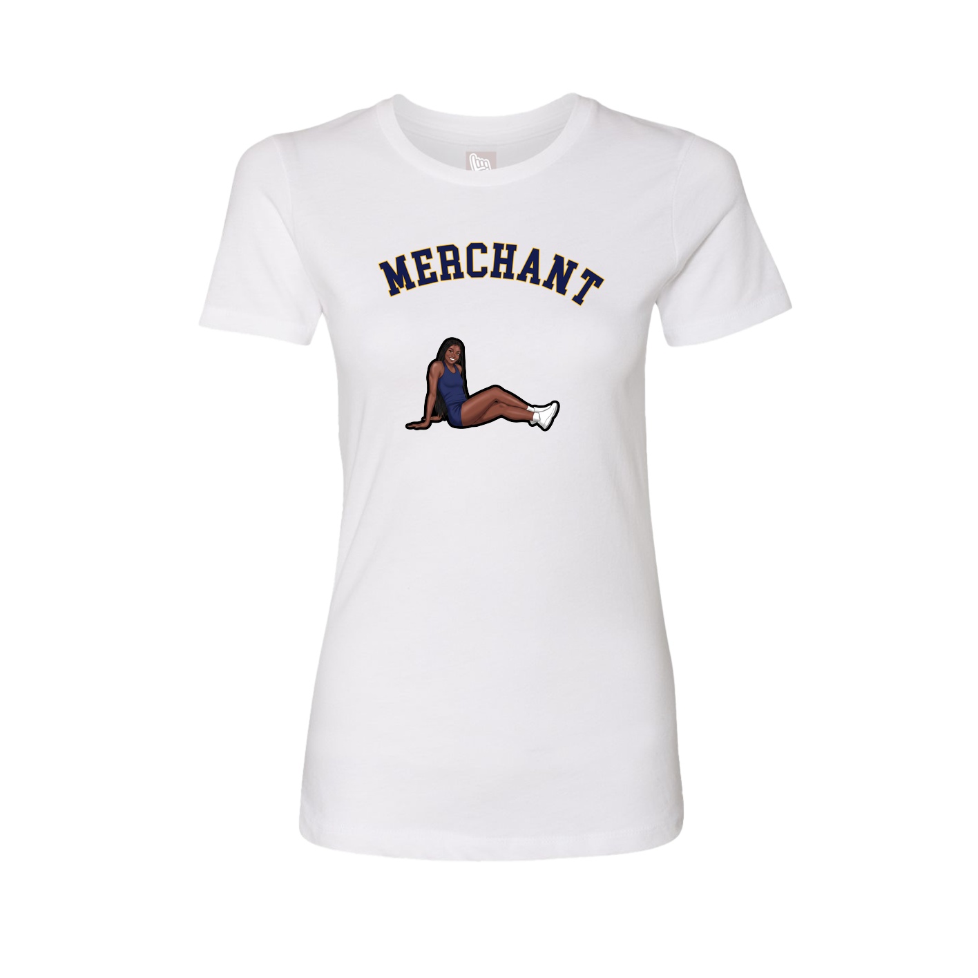 Fitted Women's Tee — Shirsey Arch in White