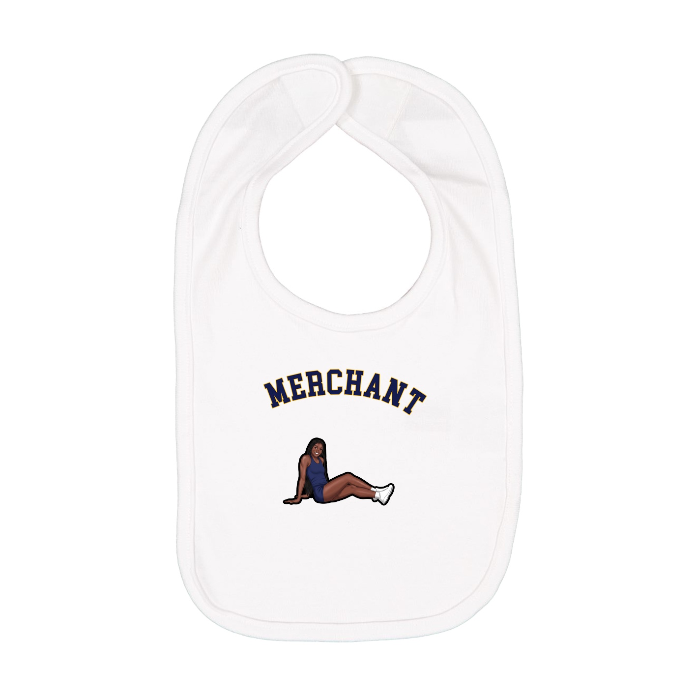 Infant Bib — Shirsey Arch in White