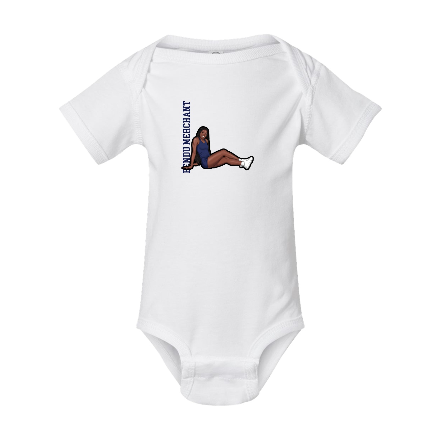 Baby Onesie — Name Vertical in White