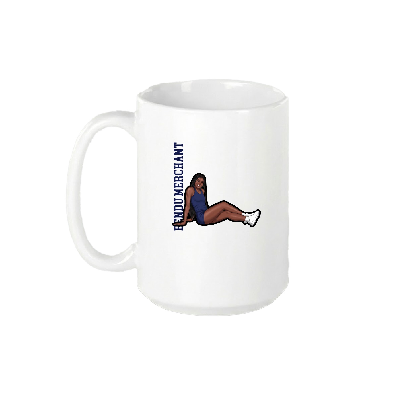 15oz Coffee Mug — Name Vertical in White
