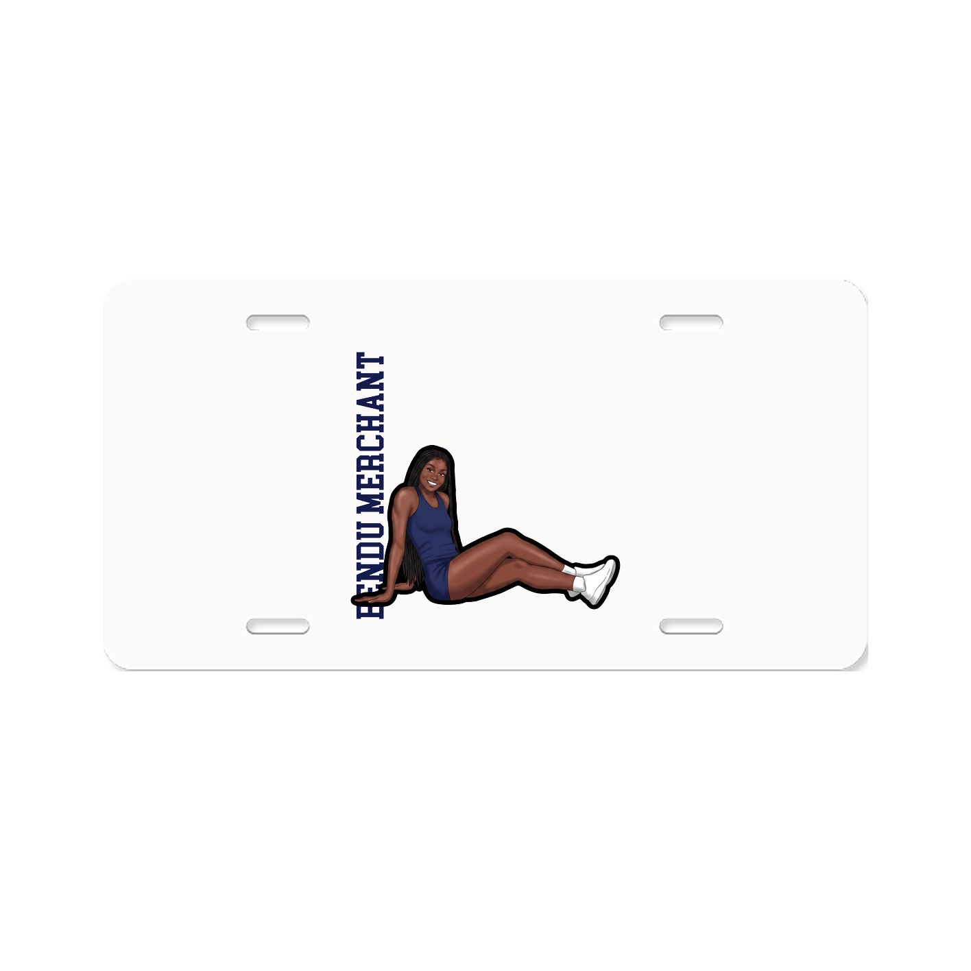 License Plate — Name Vertical in Classic