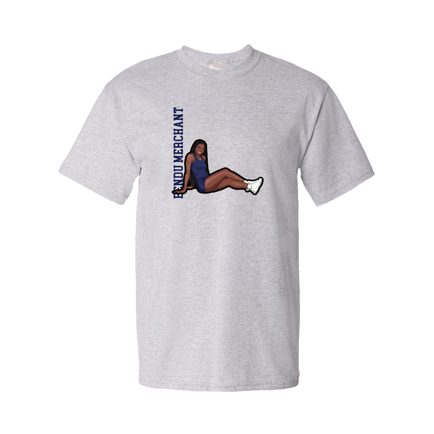 Tee — Name Vertical in Grey