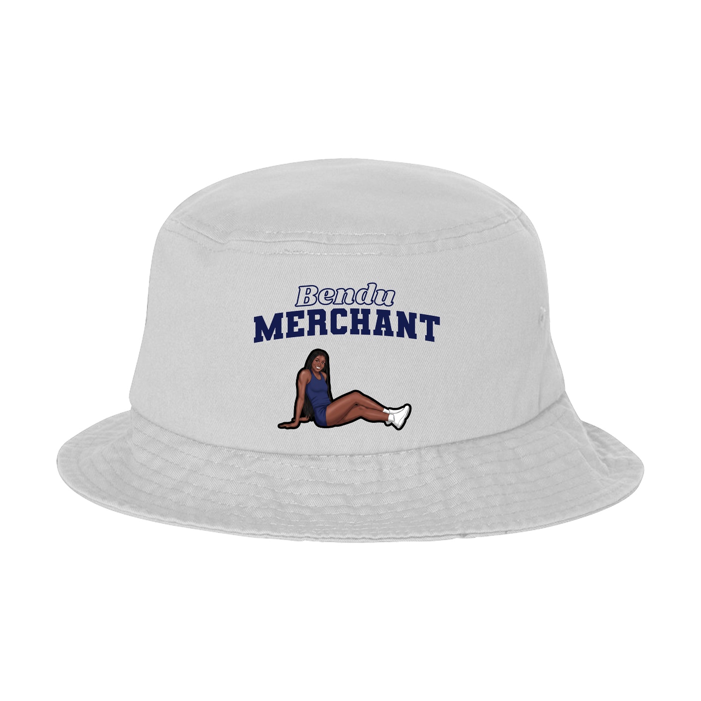 Bucket Cap — Name Arch in White