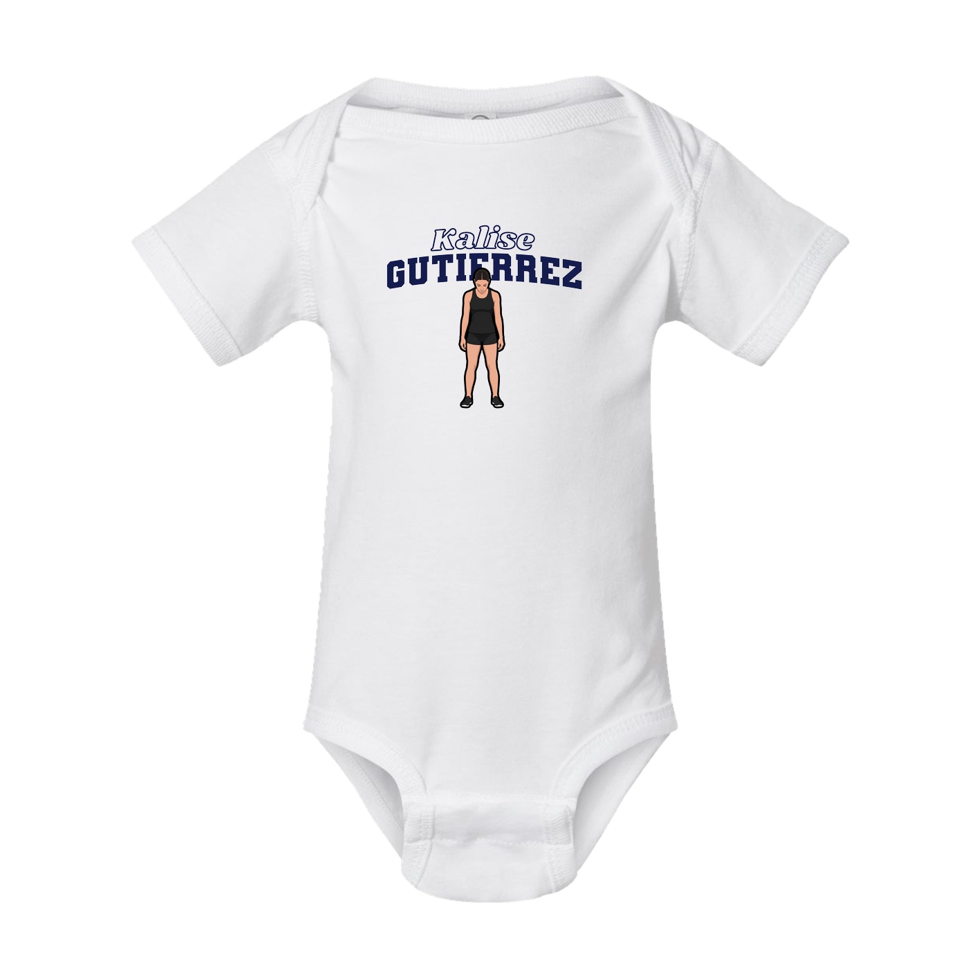 Baby Onesie — Name Arch in White