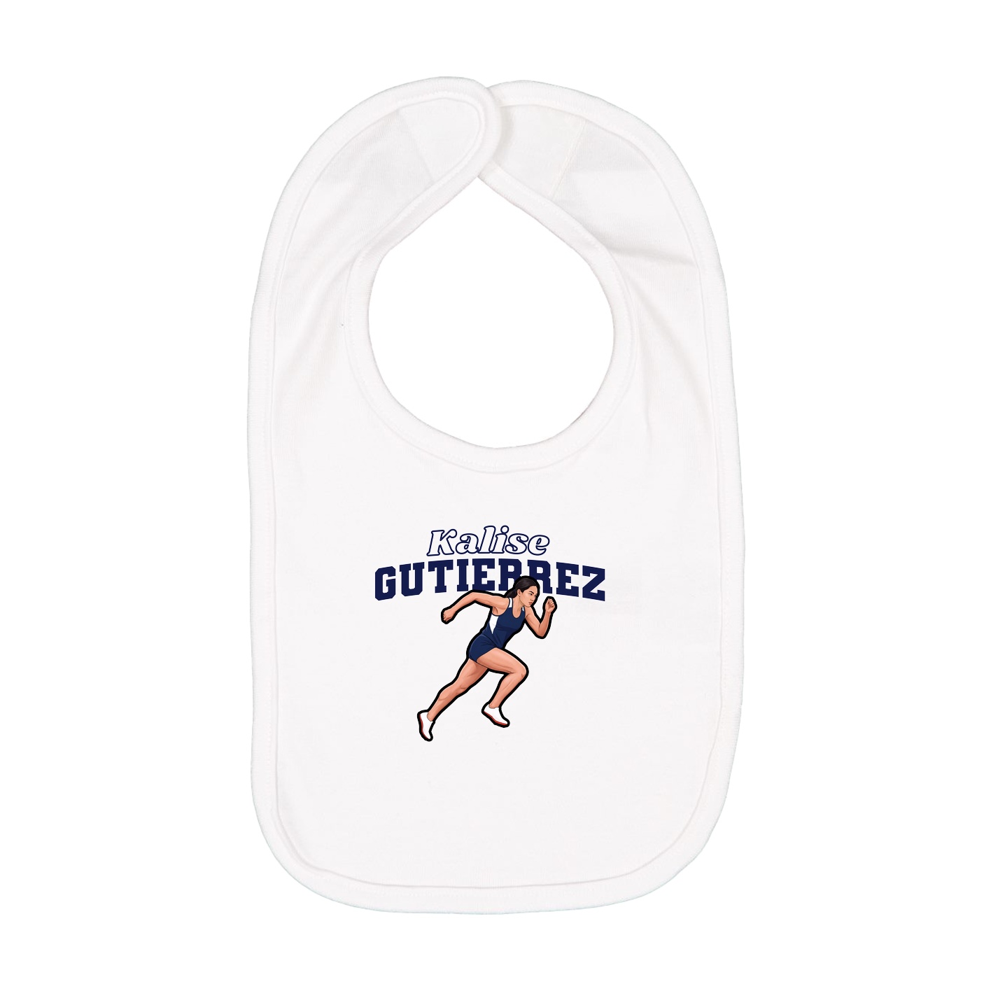 Infant Bib — Name Arch in White