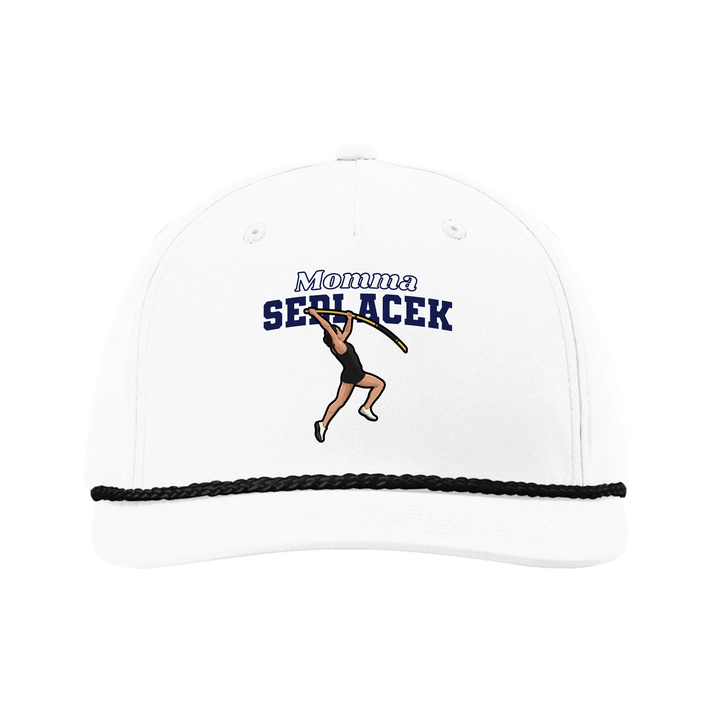 Five-Panel Classic Rope Cap — Mothers Day Block in White