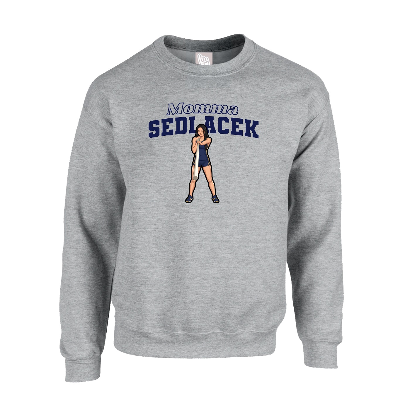Fleece Crew — Mothers Day Block in Grey