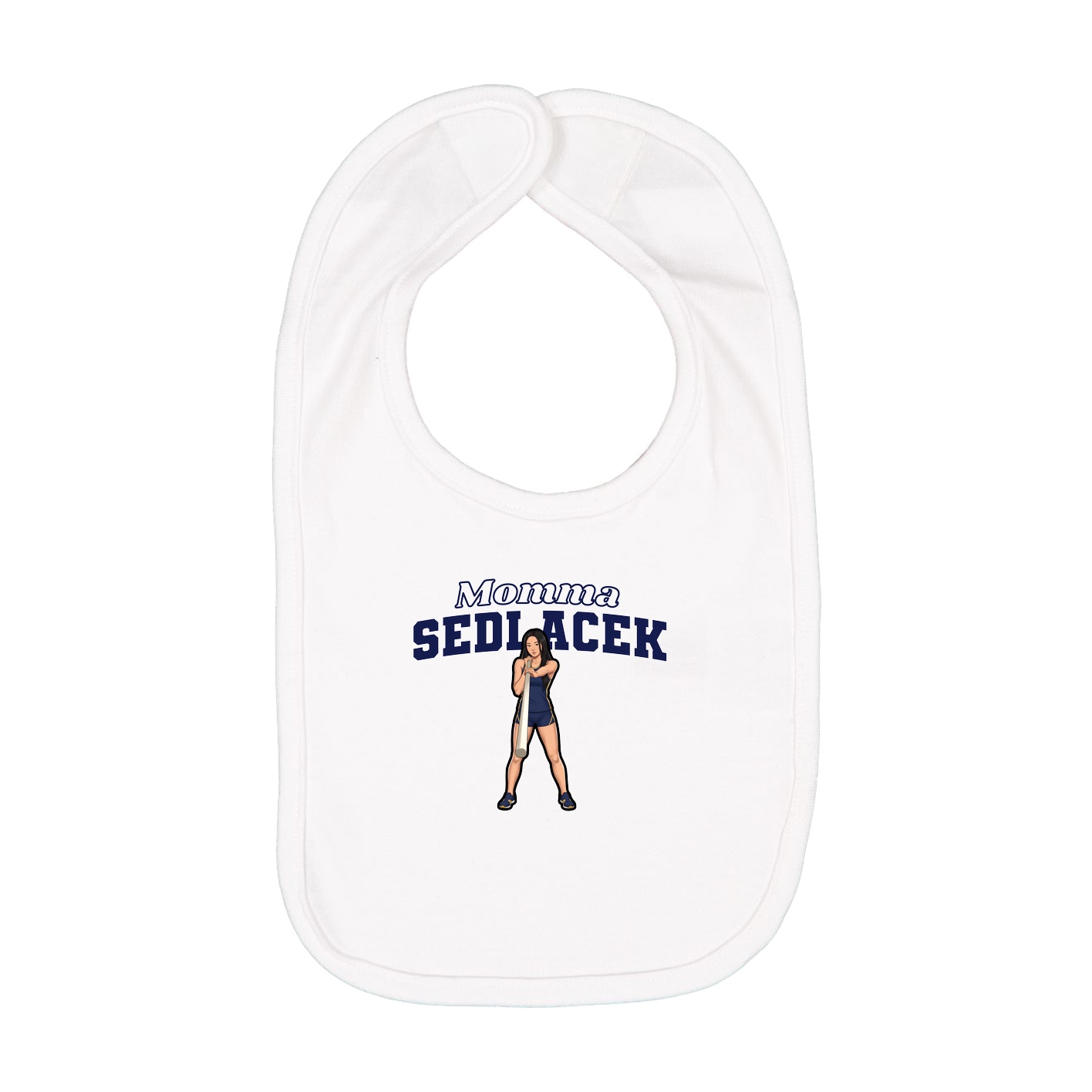 Infant Bib — Mothers Day Block in White