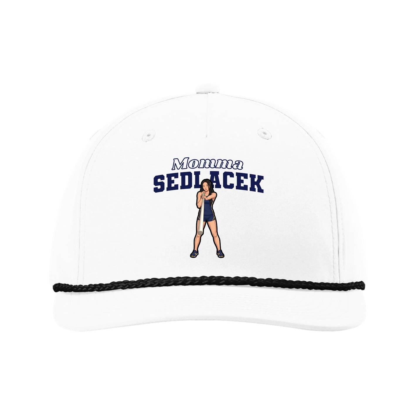 Five-Panel Classic Rope Cap — Mothers Day Block in White