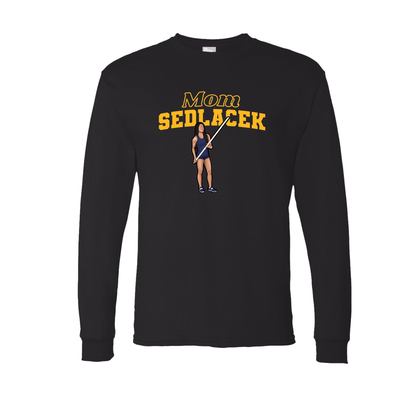 Long Sleeve Tee — Mothers Day Block in Black