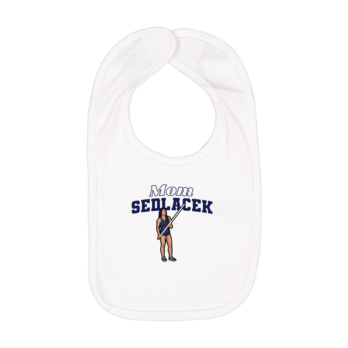 Infant Bib — Mothers Day Block in White