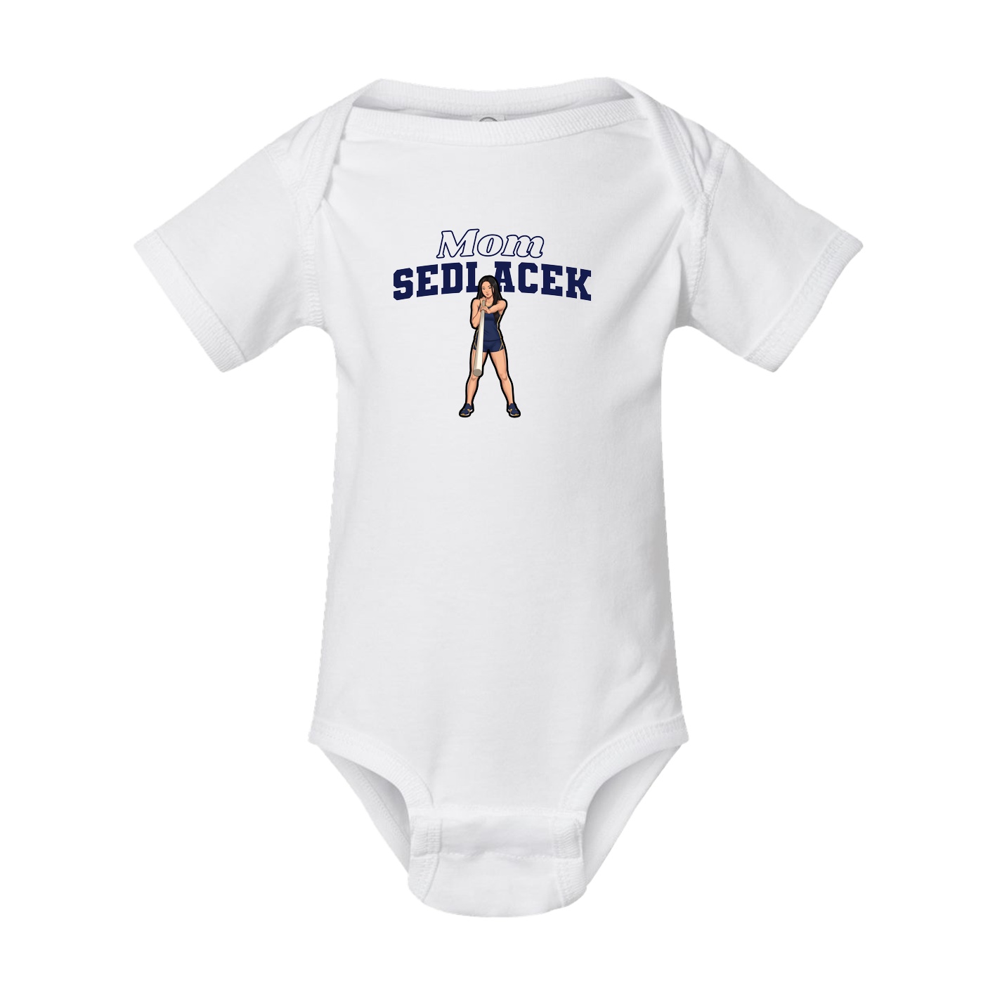 Baby Onesie — Mothers Day Block in White