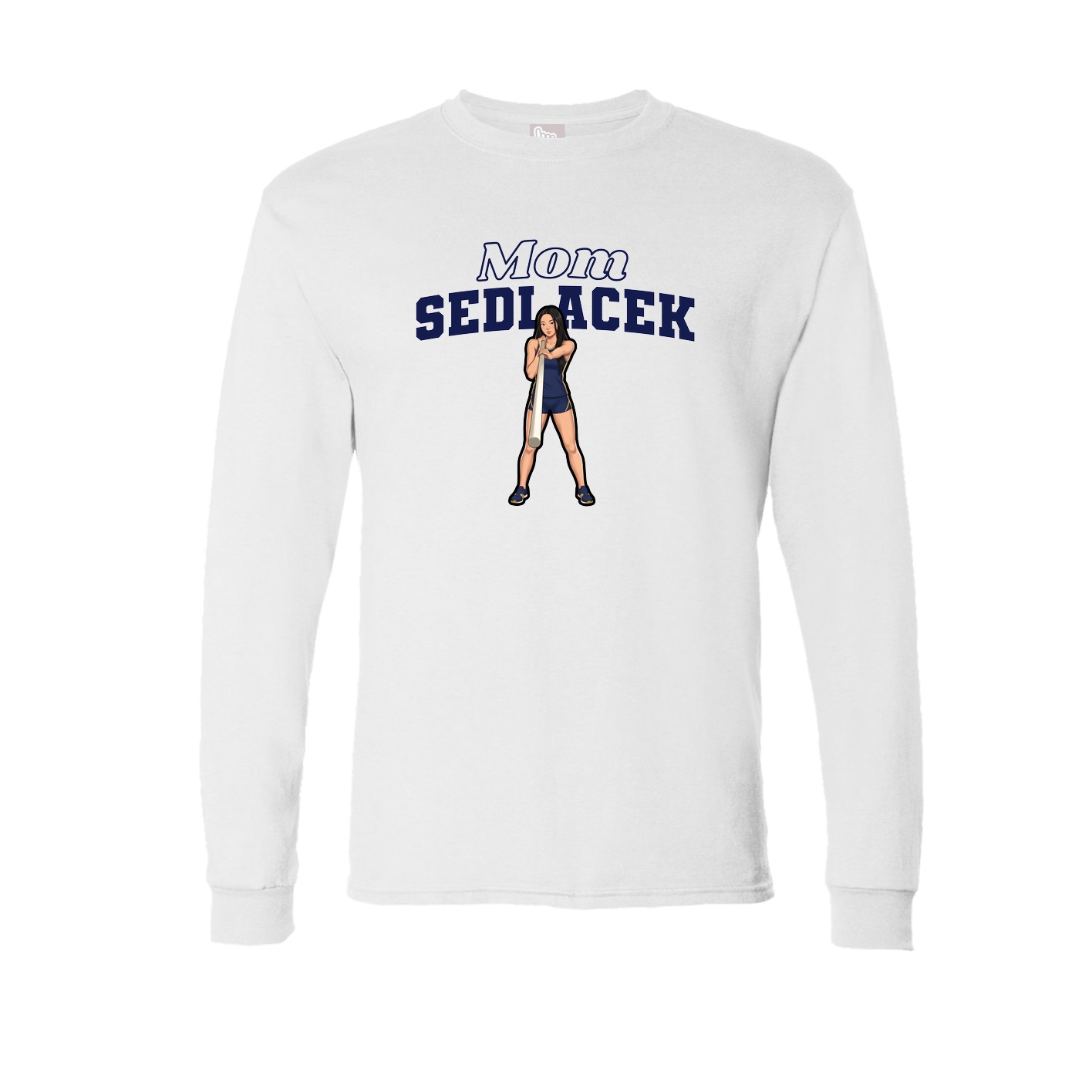 Long Sleeve Tee — Mothers Day Block in White