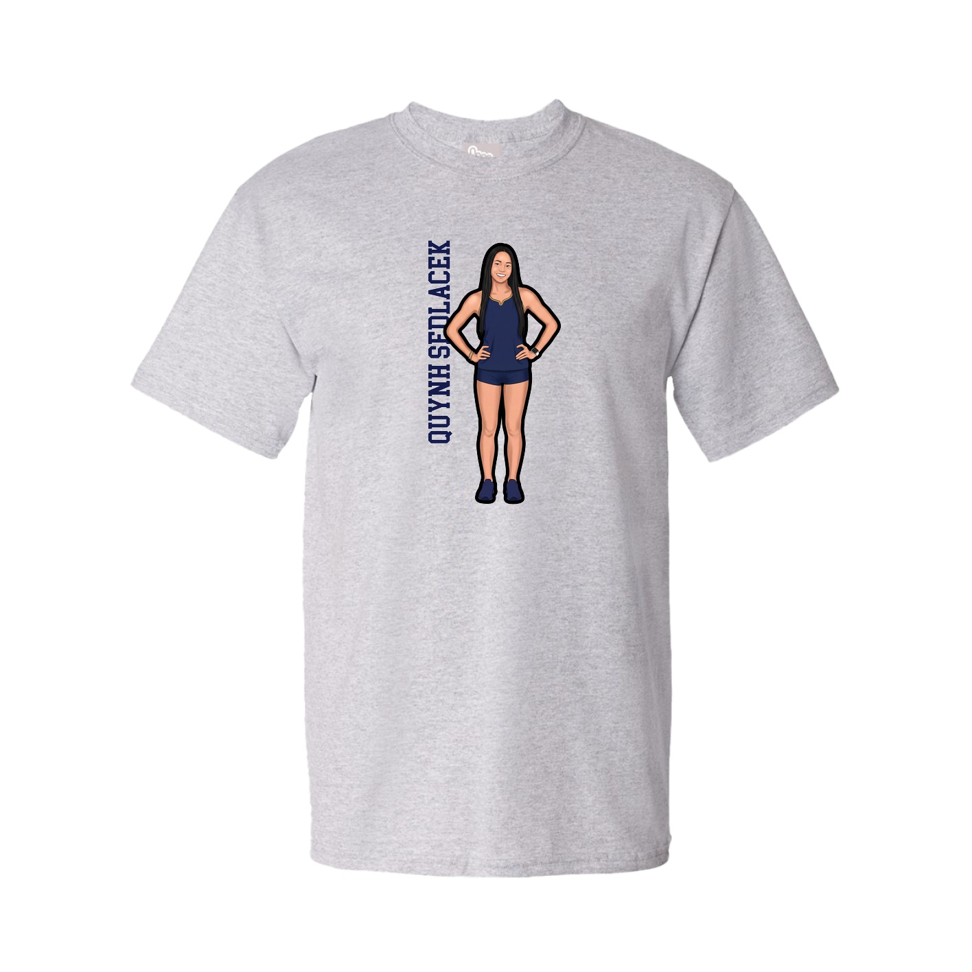 Youth Tee — Name Vertical in Grey