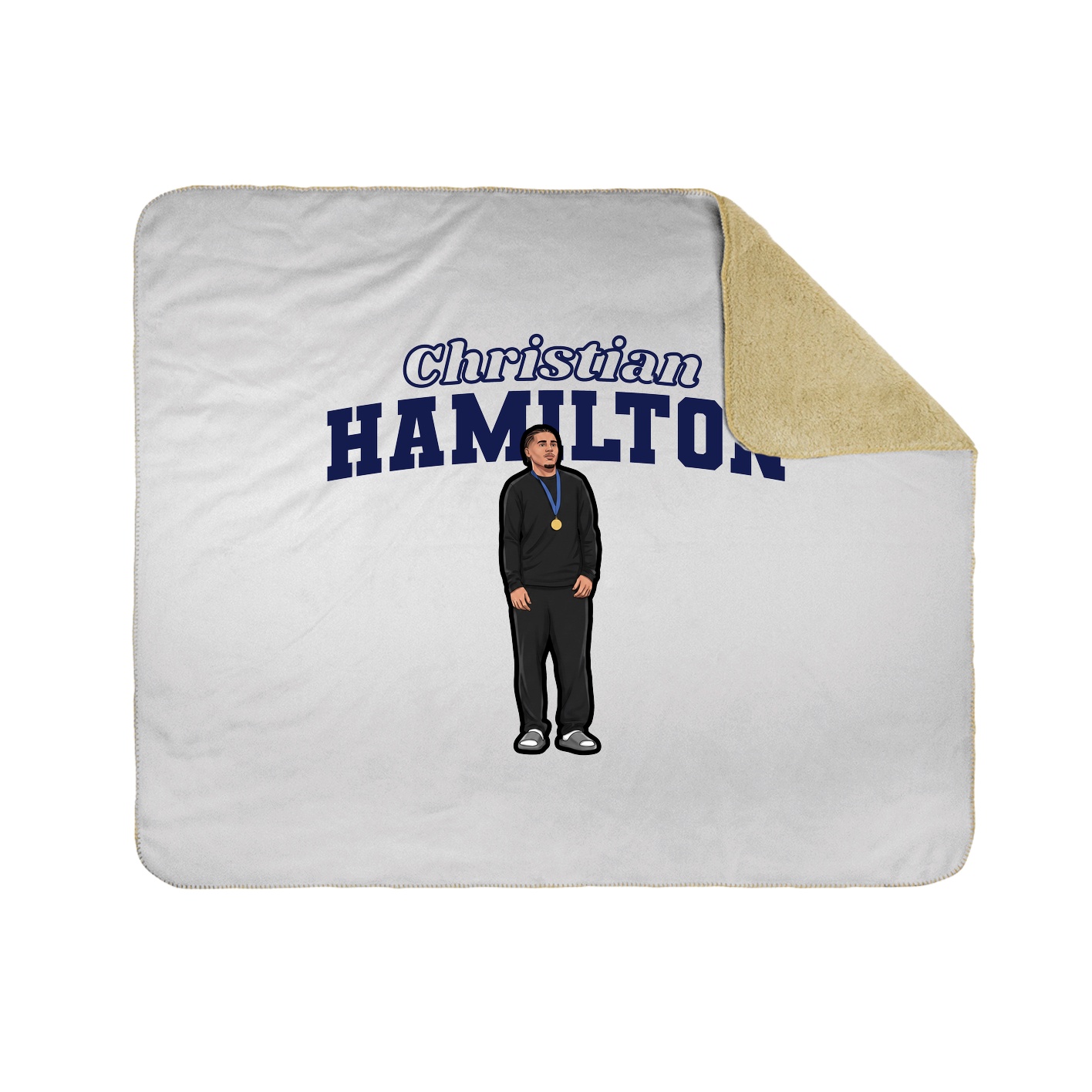Throw Blanket — Name Arch in White