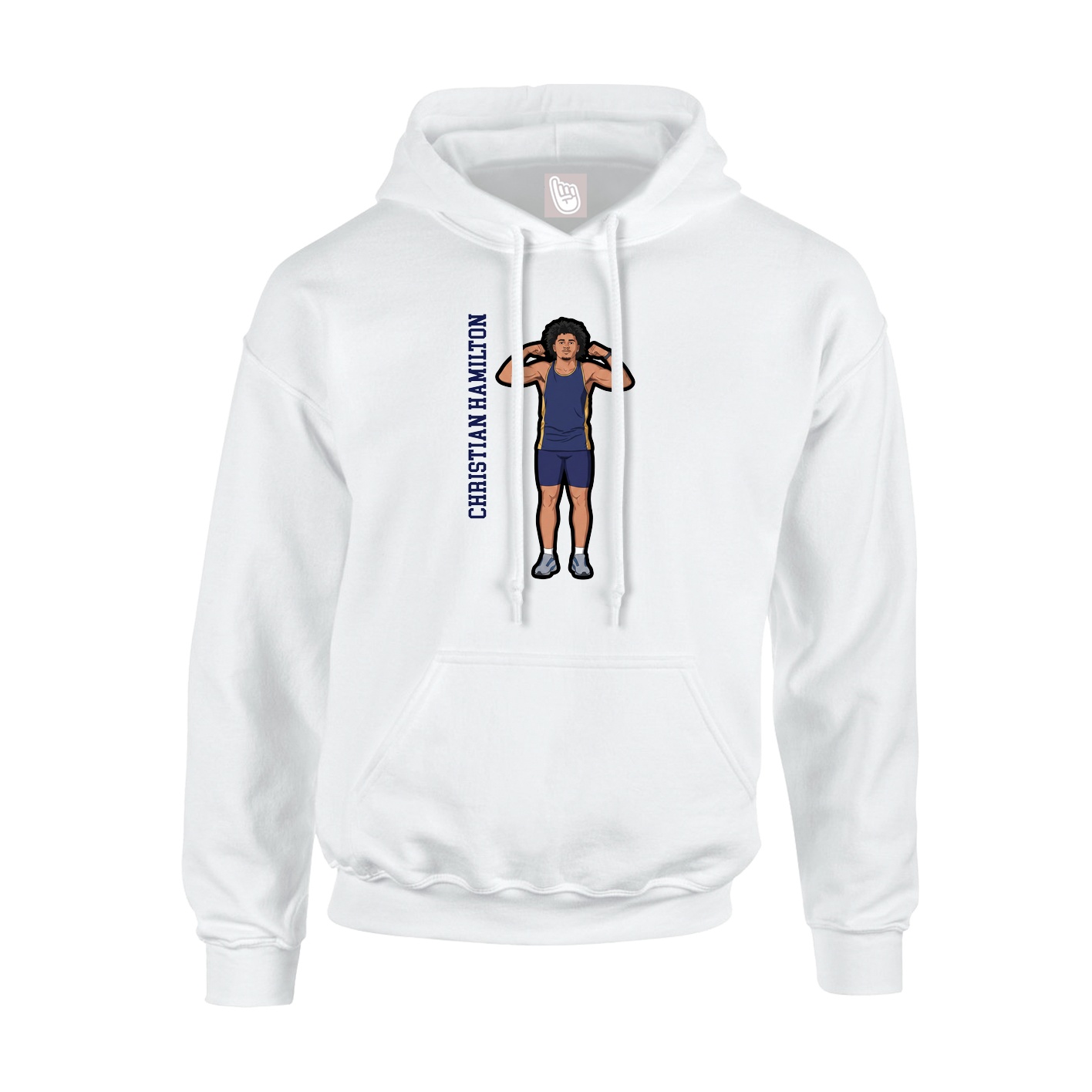 Youth Hoodie — Name Vertical in White