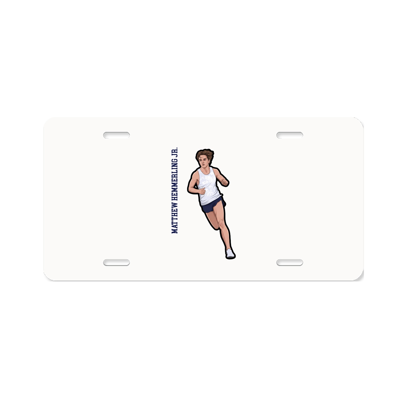 License Plate — Name Vertical in Classic