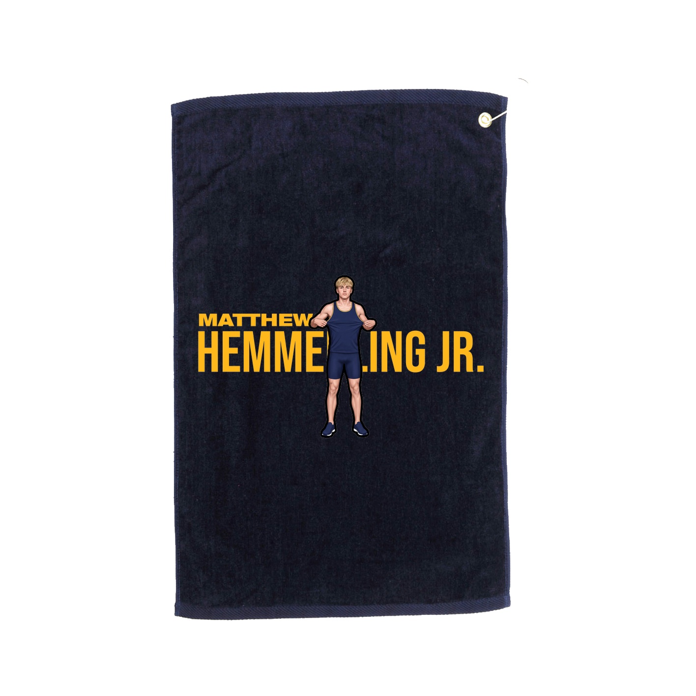 Golf Towel — Player Name in Navy