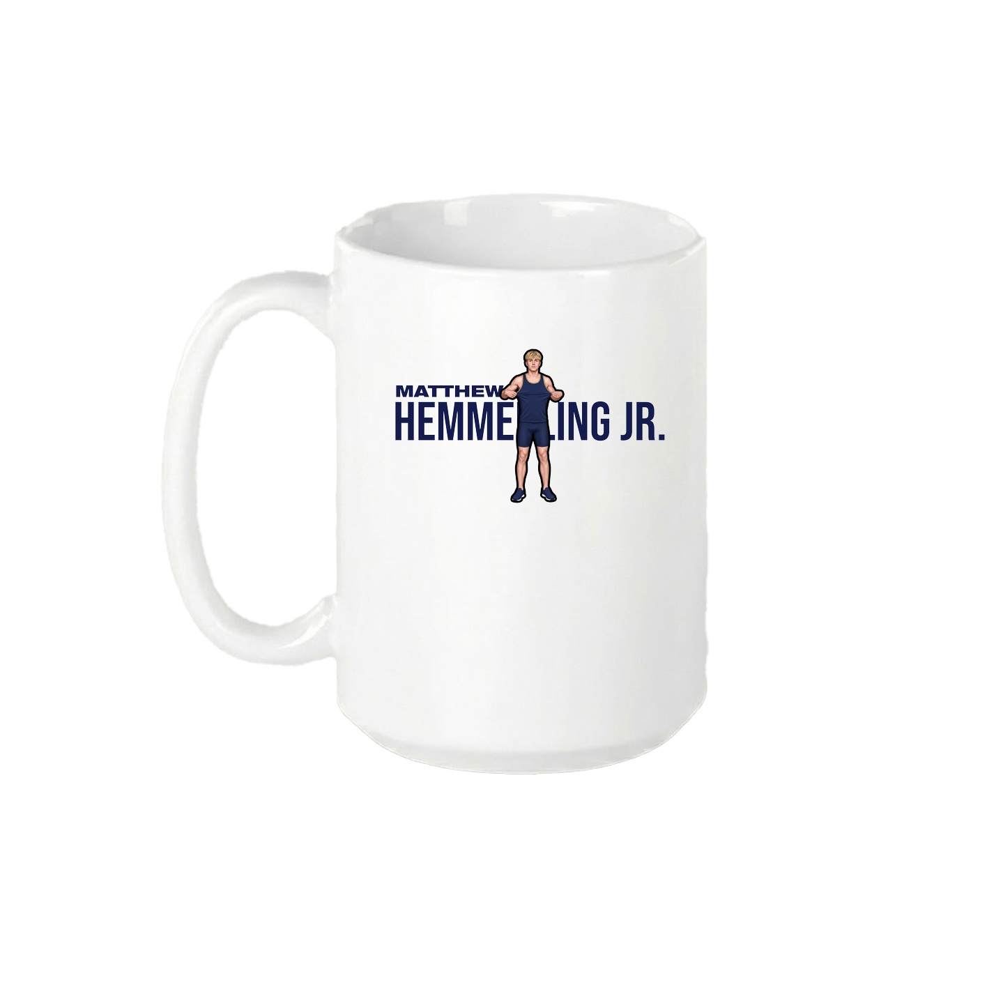 15oz Coffee Mug — Player Name in White