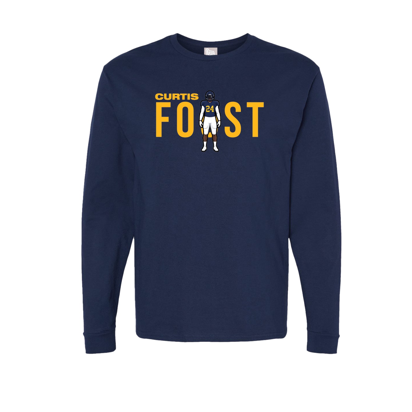 Long Sleeve Tee — Player Name in Navy