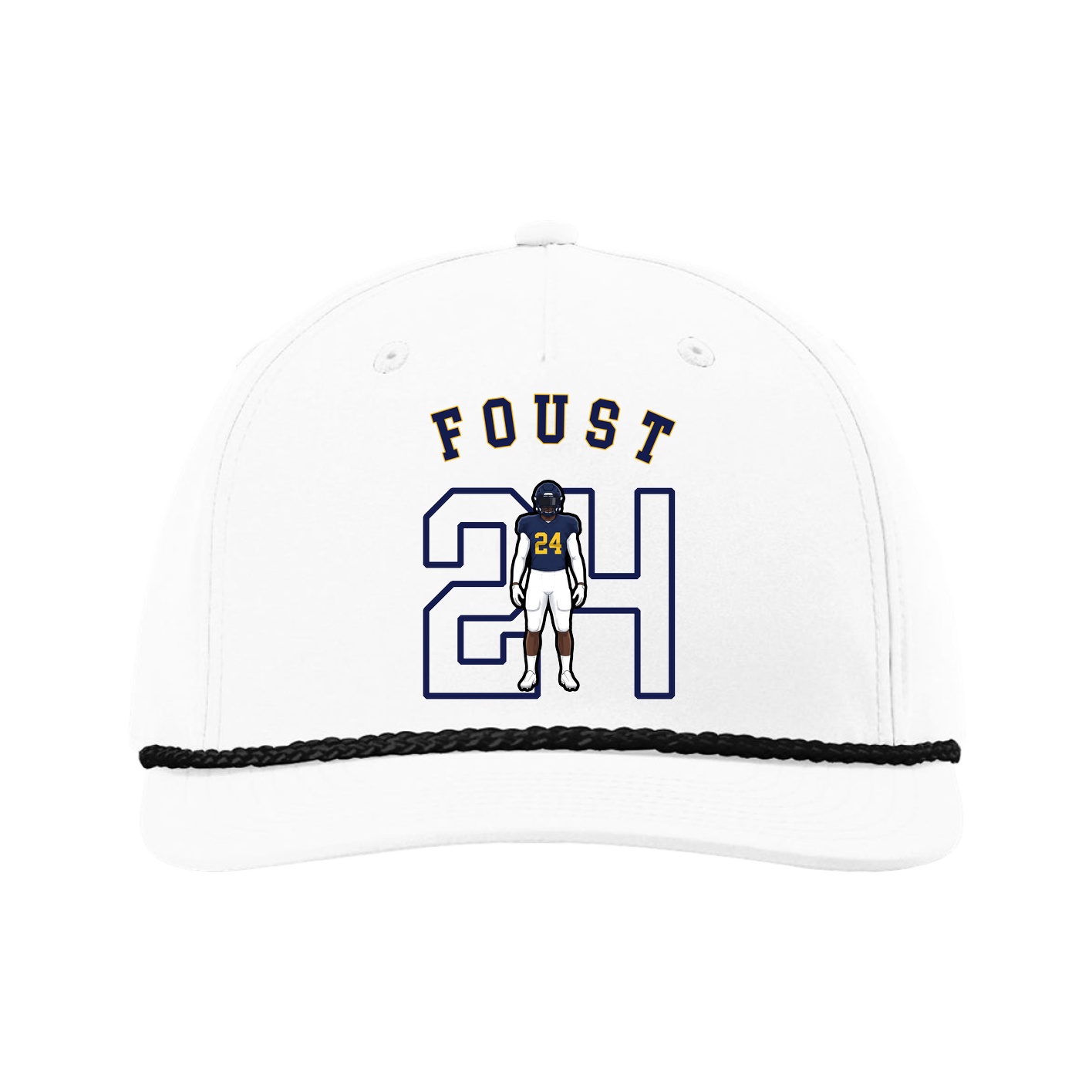 Five-Panel Classic Rope Cap — Shirsey Arch in White