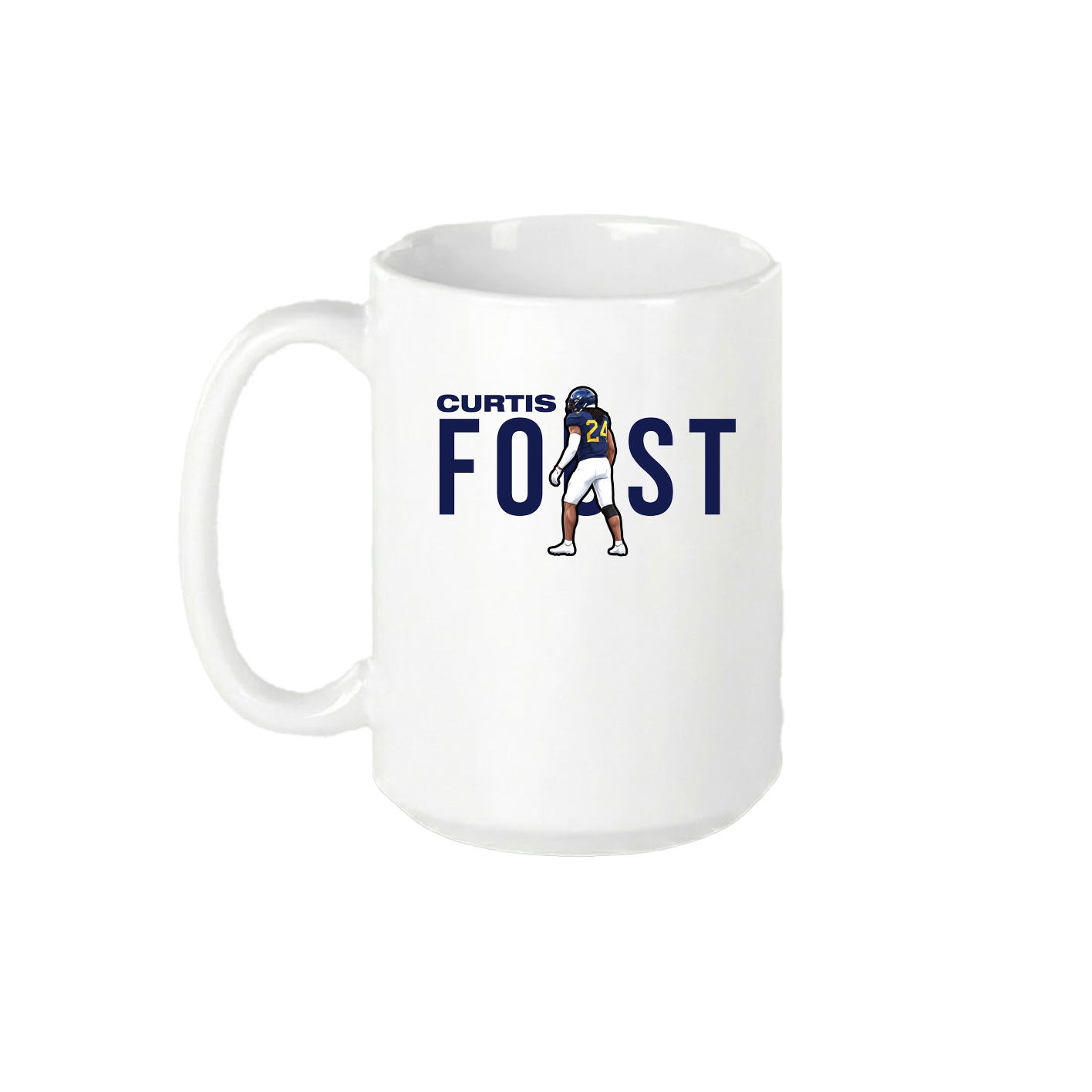 15oz Coffee Mug — Player Name in White