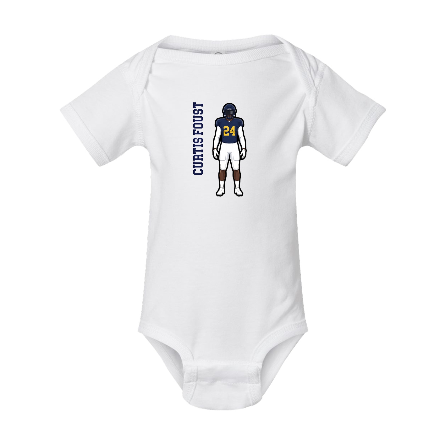 Baby Onesie — Name Vertical in White