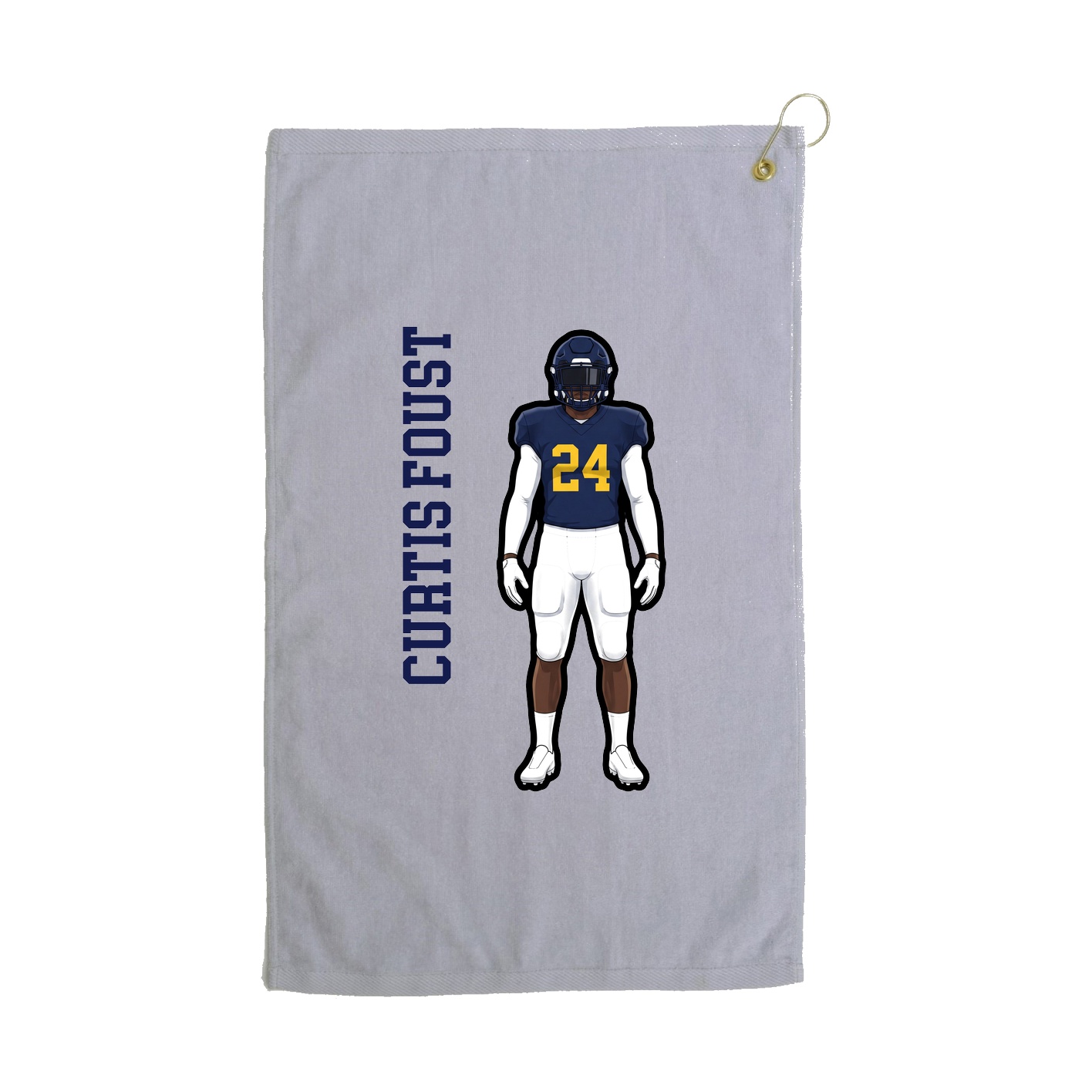 Golf Towel — Name Vertical in Grey