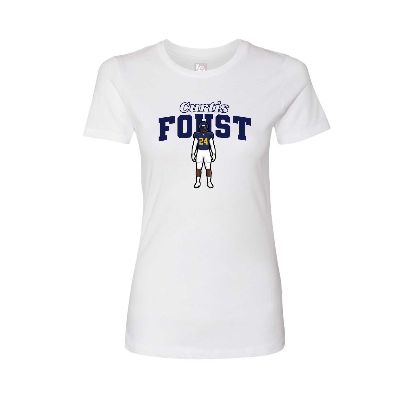 Fitted Women's Tee — Name Arch in White