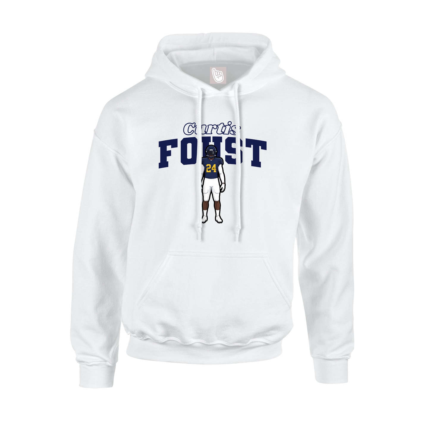 Hoodie — Name Arch in White