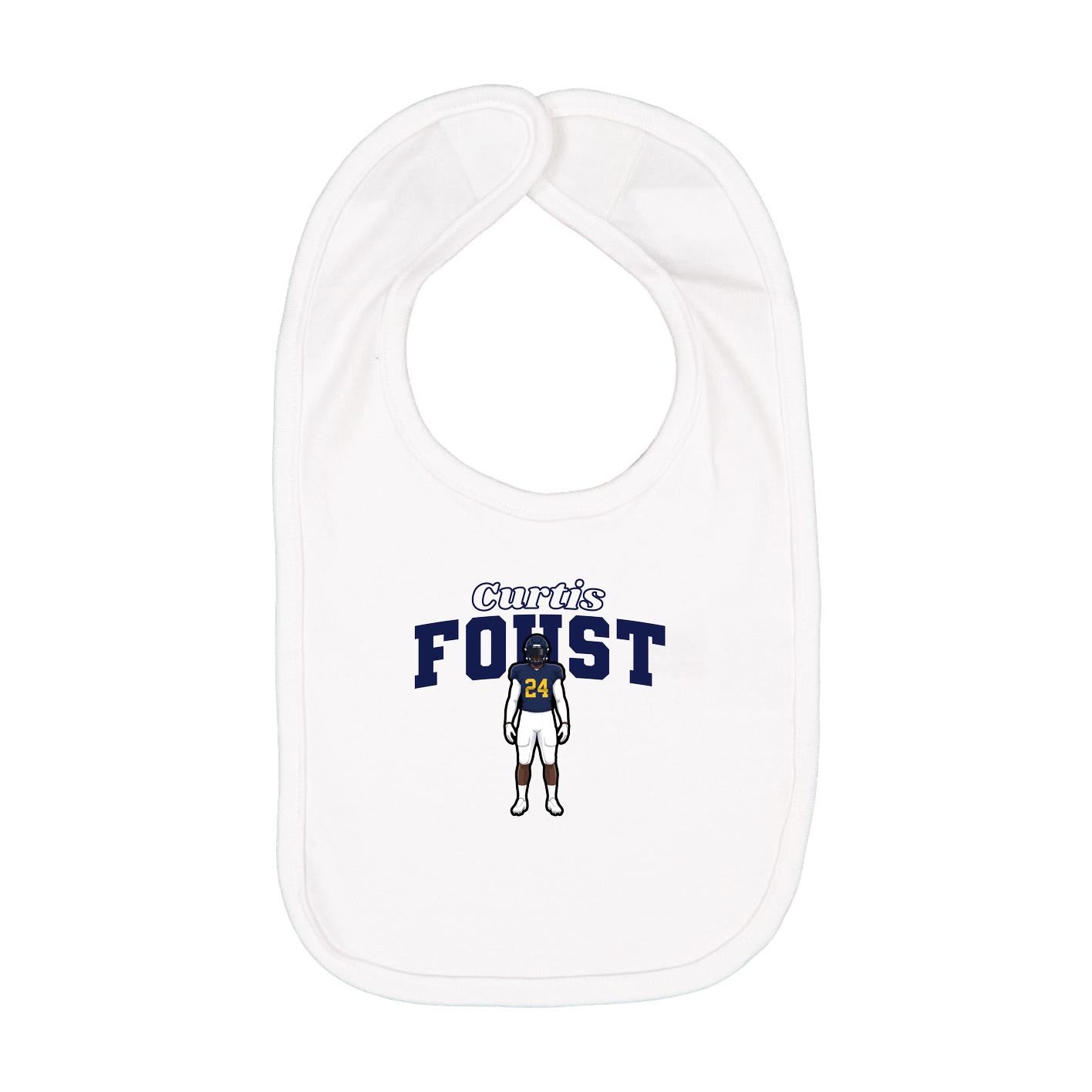 Infant Bib — Name Arch in White