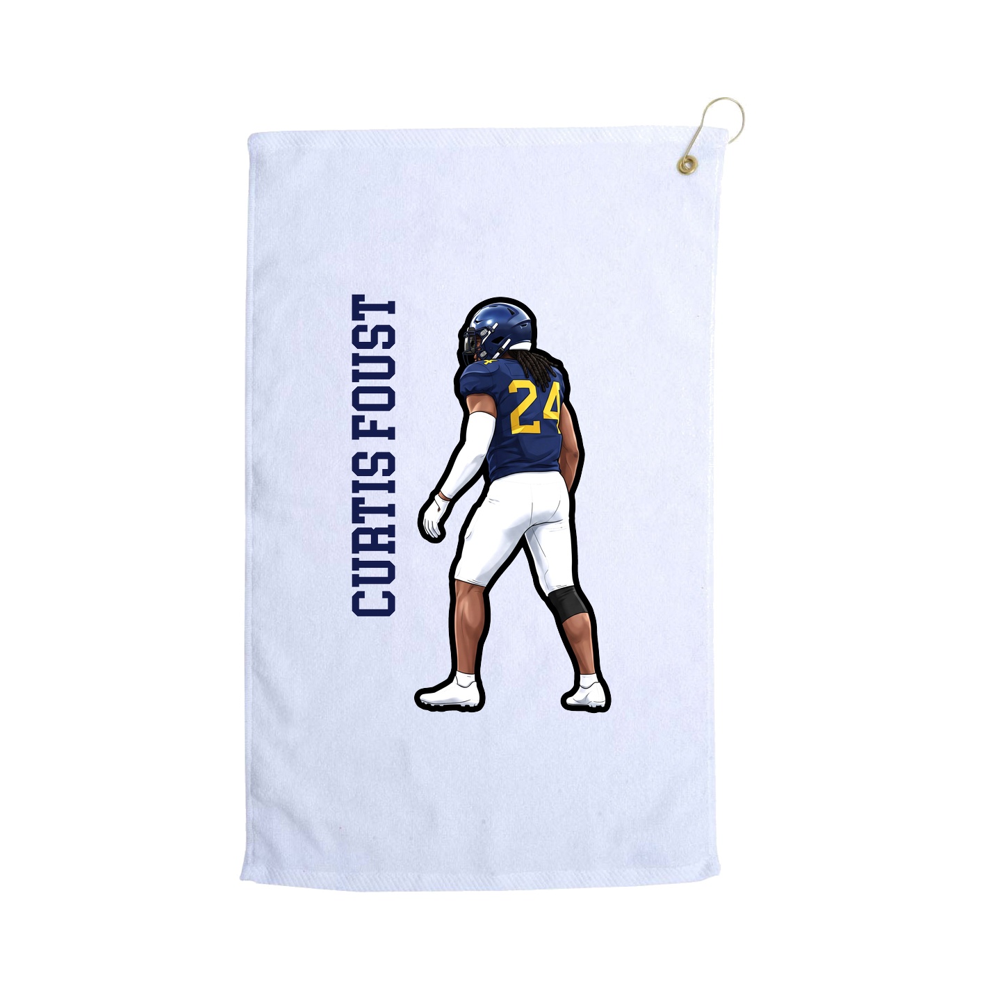 Golf Towel — Name Vertical in White
