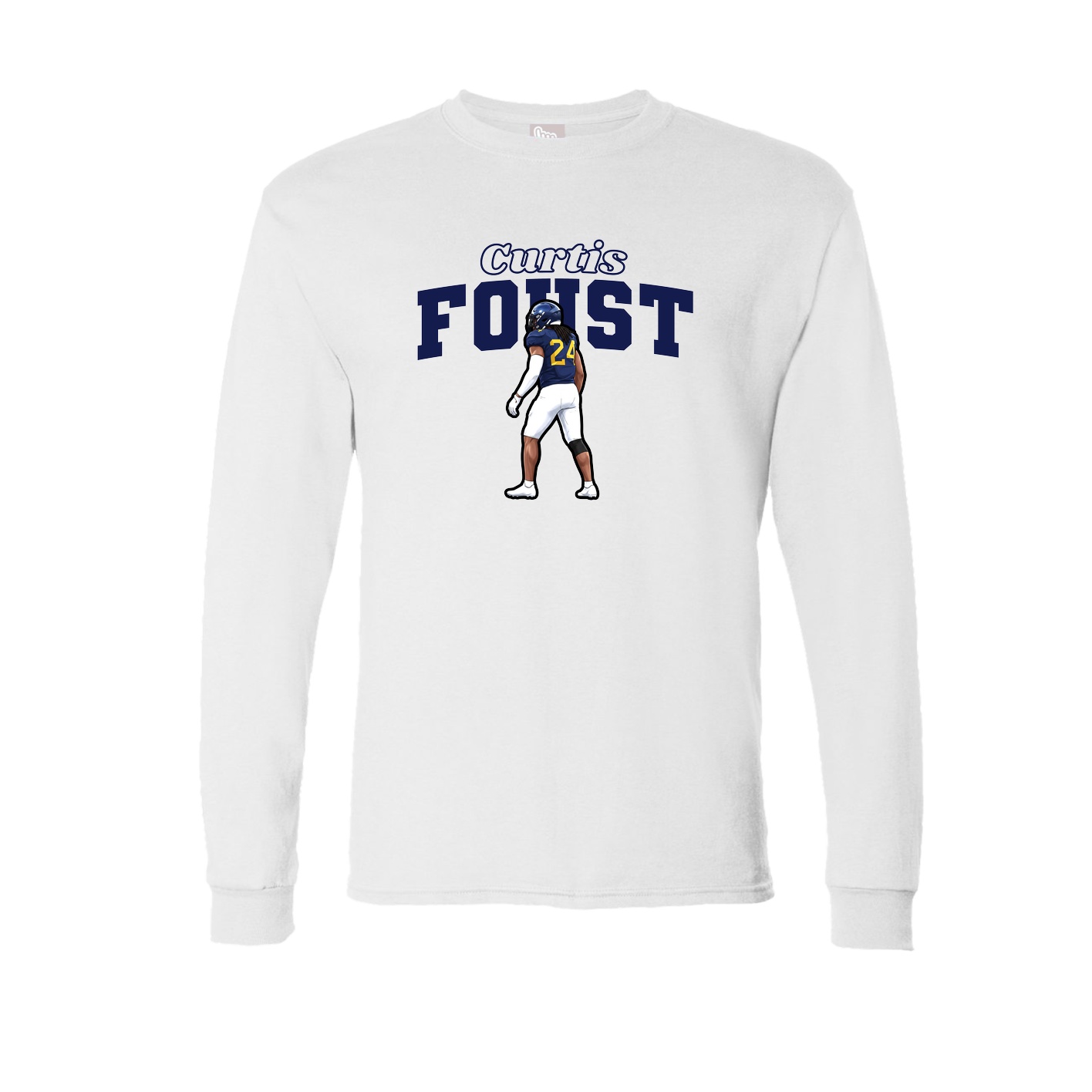 Long Sleeve Tee — Name Arch in White