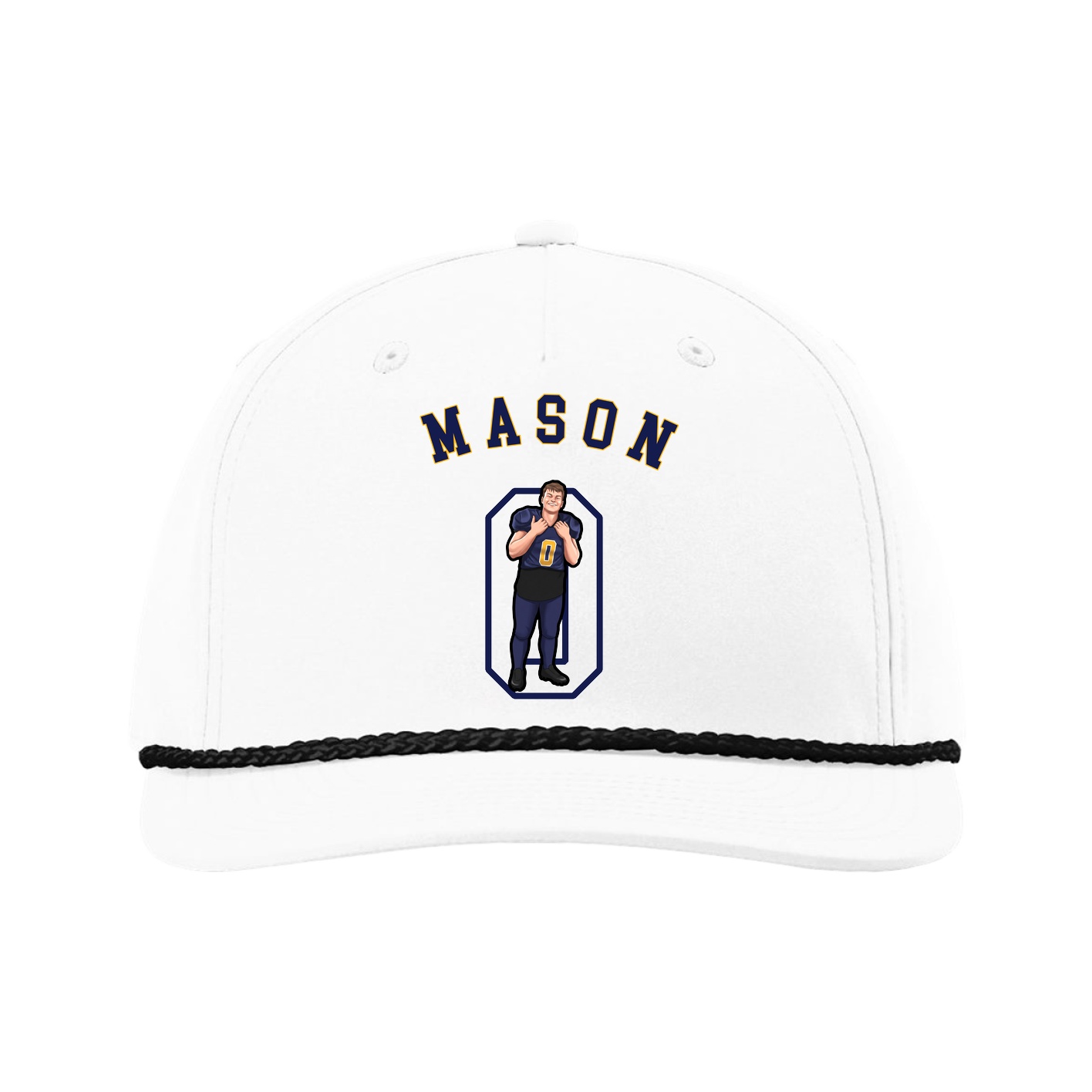 Five-Panel Classic Rope Cap — Shirsey Arch in White