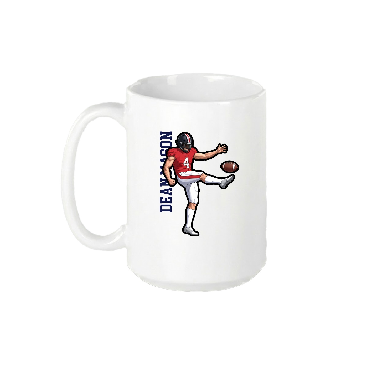 15oz Coffee Mug — Name Vertical in White